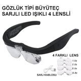 Şarjlı Gözlük Büyüteç 4 Farklı Lens 11537DC - Renkli - Belirtilmemiş