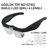 Şarjlı Gözlük Büyüteç 4 Farklı Lens 11537DC - Seçenek