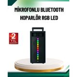 Şarjlı Işıklı Bluetooth Hoparlör | Usb, Aux, Tf Kart ve Radyo Destekli
