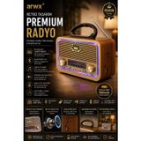 Şarjlı Işıklı Nostaljik Radyo Hoparlör Usb Tf Aux Destekli Müzik Çalar 301