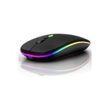 Şarjlı Kablosuz Mouse Bluetooth Ve 2.4Ghz- Rgb Işıklı - Sessiz Tıklama