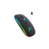 Şarjlı Kablosuz Mouse Sessiz 2.4 Ghz USB Wireless 800-1200-1600 Ayarlanabilir Dpi LED Işıklı Slient - Siyah