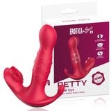 Şarjlı Kayma ve Dalga Hareketli 3 in 1 Anal Vajina Klitoris Uyarıcı Vibratör Dildo Gizli Paket
