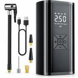 Şarjlı Lastik Şişirme Hava Kompresörü, 150 PSI Dijital LCD Ekran, 6000 mAh Batarya, Powerbank Özellikli, LED Işıklı, Araba Motosiklet Bisiklet Top İçin Taşınabilir Tekerlek Lastik Şişirme Cihazı