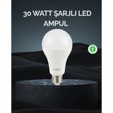 Şarjlı LED Ampul 30 Watt Soğuk Beyaz - SO9471-4796 - Çok Renkli