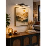 Sarjlı LED Flüt Resim Aplik | 6W | 3200K Gün Işığı | 35cm | Duvar Tipi Ayna/Tablo Üstü Dekoratif Işık | IP20 İç Mekan Kullanım (Siyah Kasa)