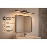 Sarjlı Led Flüt Resim Aplik 6w 3200k Gün Işığı 35cm Duvar Tipi Ayna/tablo Üstü Dekoratif Işık Ip20 Iç Mekan Kullanım Siyah