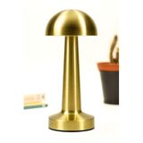 Şarjlı Mantar Masa Lambası Metal Dokunmatik 3 Işık Parlaklık Ayarlı Gece Masa Üstü Lamba Gold A4