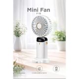 Şarjlı Masaüstü Vantilatör Dijital Göstergeli 90 Derece Katlanabilir Mini Fan F19