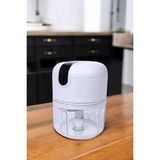 Şarjlı Mini El Rondosu Doğrayıcı Taşınabilir 250 ml Çelik Bıçaklı - Beyaz