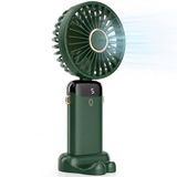 Şarjlı Mini El Vantilatörü, 5 Kademeli Hız Ayarlı Dijital Göstergeli Katlanabilir Mini Fan, Sessiz Masaüstü Telefon Tutuculu, Boyun Askılı Uzun Şarjlı Ev Ofis Kamp Seyahat İçin Şarjlı El Vantilatörü