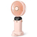 Şarjlı Mini El Vantilatörü, 5 Kademeli Hız Ayarlı Dijital Göstergeli Katlanabilir Mini Fan, Sessiz Masaüstü Telefon Tutuculu, Boyun Askılı Uzun Şarjlı Ev Ofis Seyahat Kullanımı İçin El Vantilatörü