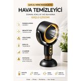 Şarjlı Mini Masaüstü Hava Temizleyici - Taşınabilir Negatif İyon Hava Filtresi - Mutfak, Ofis ve Sigara Dumanı Giderici