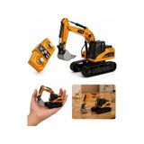 Şarjlı Mini Metal Kepçe 1:64 Ölçek Uzaktan Kumandalı Kepçe Metal 9 Kanallı Full Fonskiyonlu Sarı