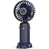 Şarjlı Mini Soğutucu El Vantilatörü, 5 Kademeli Hız Ayarlı Dijital Göstergeli Mini Fan, Sessiz Masaüstü Telefon Tutuculu, Boyun Askılı Uzun Şarjlı Ev Ofis Bahçe Seyahat Kullanımı İçin El Vantilatörü