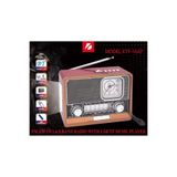 ŞARJLI NOSTALJİK RADYO FM SD KART USB GİRİŞLİ BLUETOOTH LU AHŞAP GÖRÜNÜMLÜ FENERLİ RADİO TASTECHKTF-1647