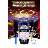 Şarjlı Rgb Projeksiyon Gökyüzü Gece Lambası Kamp Feneri Işıldak Powerbank Özellikli Pilli M001