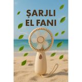 Şarjlı Sessiz Güçlü El Fanı Mini Taşınabilir Usb Vantilatör 5 Pervaneli Fan
