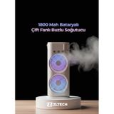 Şarjlı Su Püskürtmeli Buzlu Taşınabilir Fan Soğutucu Çift Fanlı MINI FAN beyaz