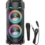 Şarjlı Taşınabilir Bluetooth Hoparlör Kablosuz Speaker LED Işıklı Ses Bombası Party Box Ho - Çok Renkli