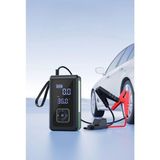 Şarjlı Taşınabilir Çantalı Araç Akü Şarj Takviyeli Göstergeli Işıklı Hava Kompresörü Powerbank Şarj - Siyah - Beyaz
