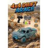 Şarjlı Uzaktan Kumandalı Araba 4x4 Yüksek Hızlı Drift ve Arazi Aracı 2.4Ghz 1:20 Yedek Lastikli