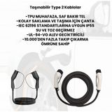 Şarjzen Taşınabilir Tip (Type) 2 Elektrikli Araç Şarj Kablosu Siyah - 5m