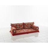 Şark Köşesi Minder Takımı Kırmızı Ahşapsız Süngerli Kılıflı Sofa