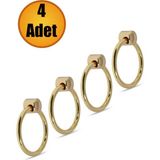 Sarkaç Dolap Dolabı Çekmece Kulpu Kulpları Kulbu Gold Metal Halka Kulp (4 Adet) Mobilya Mutfak