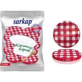 Sarkap 10 Adet Kırmızı Kuşak Ekose Kavanoz Kapağı 82 mm Hijyenik Paketli Cam Ürünleri