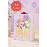 Sarkap 12'li 32x26x14 cm Özel Tasarım Sarı Saksı Model Hediyelik Karton Çanta