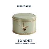 Sarkap 12'li Yuvarlak Metal Saklama Kutusu - 3,4 L 190x120 mm HellenYeşil