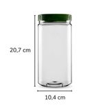 Sarkap 1500 ml 20 Adet Kolili Silindir Pet Kavanoz YeşilKapak