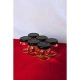 Sarkap 6'lı 40 ml Yuvarlak Cam Kavanoz Parlak Siyah
