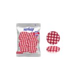 Sarkap 82 mm Kırmızı Mat Ekose Hijyenik Paketli 10 Adet Kavanoz Kapağı