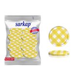 Sarkap 82 mm Sarı Mat Ekose Hijyenik Paketli 10 Adet Kavanoz Kapağı