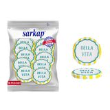 Sarkap Bella Vita 82 mm Sarı Dolce Vita Desenler Hijyenik Paketli 10 Adet Kavanoz Kapağı