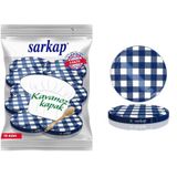 Sarkap Hijyenik Paketli 10 Adet Kavanoz Kapağı - Lacivert Kuşak Ekose - 82mm