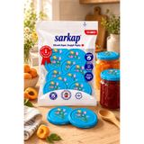 Sarkap Hijyenik Paketli 10 Adet Kavanoz Kapağı – Mavi Çiçekli - 82mm