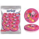 Sarkap Hijyenik Paketli 10 Adet Kavanoz Kapağı – Pembe Çiçekli - 82MM
