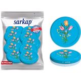 Sarkap Hijyenik Paketli 10 Adet Kavanoz Kapağı – Renkli Gül - 82MM
