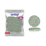 Sarkap Hijyenik Paketli 10 Adet Kavanoz Kapağı – Yeşil Çiçekli Desen - 82mm