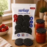 Sarkap Hijyenik Paketli 10'lu 82 mm Kapak Kalpli Desenler Siyah