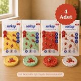 Sarkap Hijyenik Paketli 4'lü 82 mm Kapak - Domates Kavanozu Seri - 001-Renkli