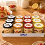Sarkap Home 12'li 300 ml Magnolia Seri Kavanoz Seti - 001-Renkli