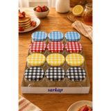 Sarkap Home 12'li 300 ml Mat Ekose Seri Kavanoz Seti