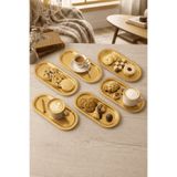 Sarkap Home 16x35 cm 6'lı Gold Oval Sunumluk Metal Servis Tepsisi