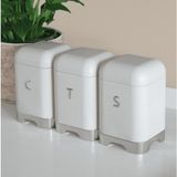 Sarkap Home 1L Krem Galvaniz 3'lü Tea Coffee Sugar Saklama Kutusu Seti-115x152