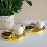 Sarkap Home 24 cm 2'li Derin Bistro Sunumluk Tepsi - Gold - Çok Renkli
