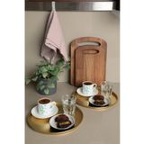 Sarkap Home 24 cm 2'li Yuvarlak Sunumluk Tepsi - Gold